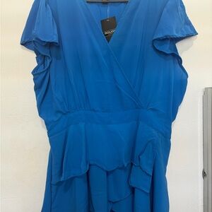 Blue Ruffled Blouse